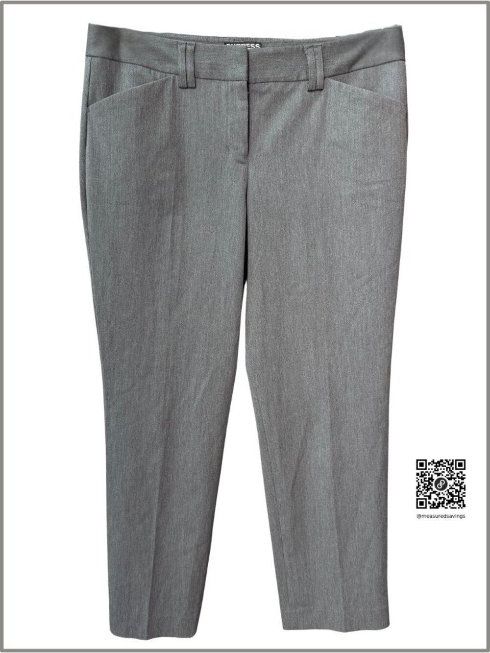 4 EUC - Express Editor Grey Cropped Pants 400327
